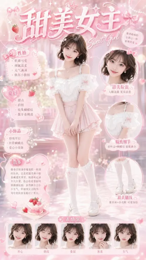 Sweet Princess Character Card Poster