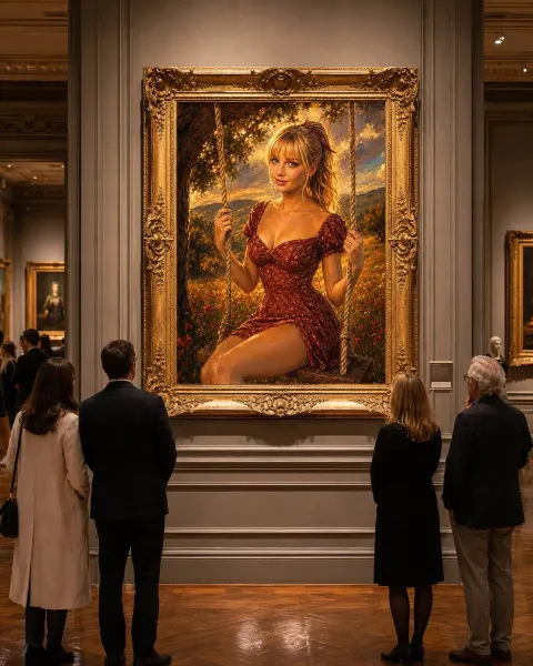 Gold Frame Art Museum Display