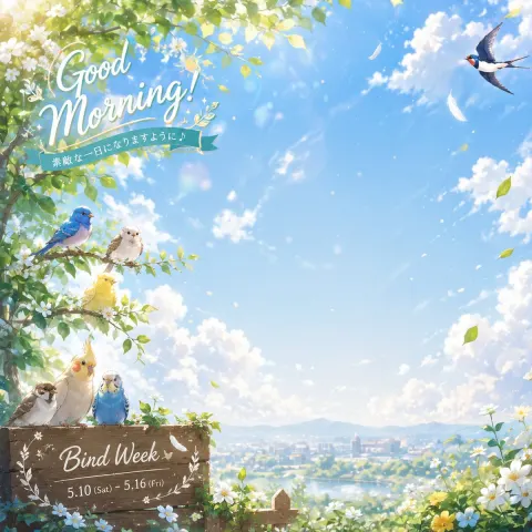 Anime Watercolor Morning Frame