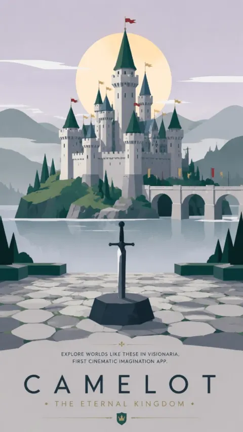 Vintage Camelot Fantasy Travel Poster