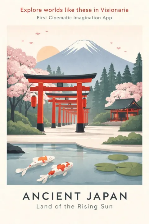 Vintage Ancient Japan Travel Poster