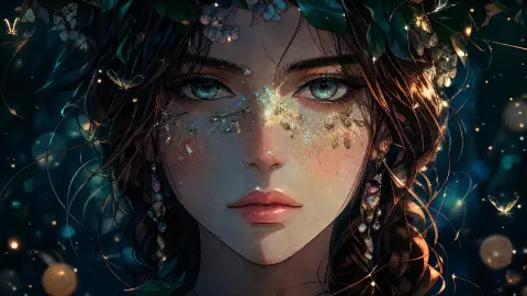 Cinematic Anime Forest Nymph Portrait