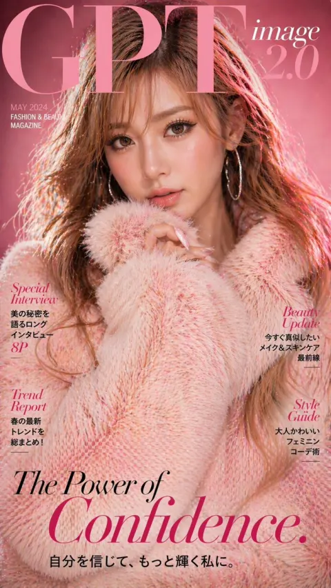 Pink Fashion Magazine Cover Portrait