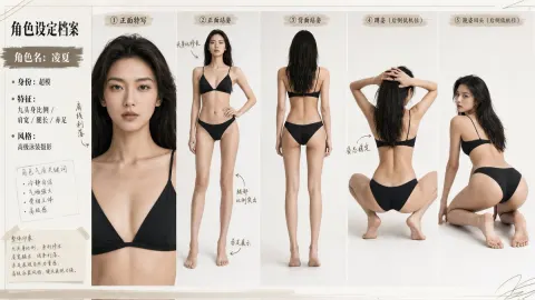 Supermodel Multi-Angle Character Profile