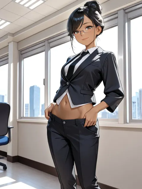 Anime Businesswoman Office Portrait