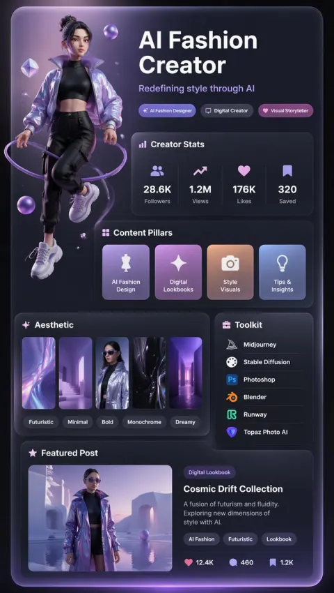 Futuristic 3D AI Fashion Profile
