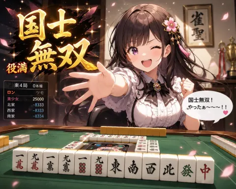 Anime Mahjong Epic Victory Scene