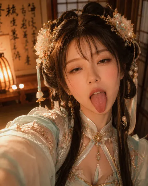 Cinematic Hanfu Selfie Portrait
