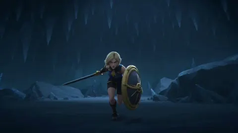 Blonde Warrior Icy Cave Charge