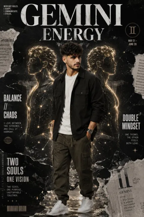 Gemini Energy Luxury Fashion Poster