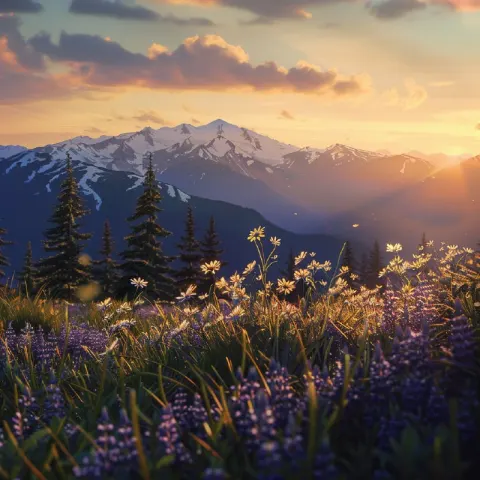 Hurricane Ridge Alpine Sunset in Olympic National Park