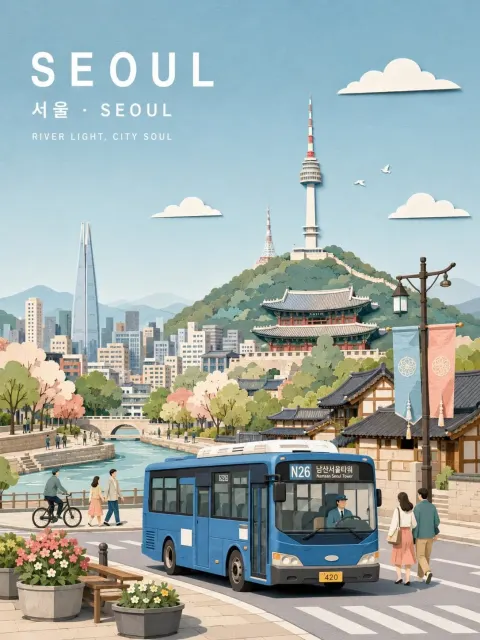 Pastel Paper Collage City Travel Poster