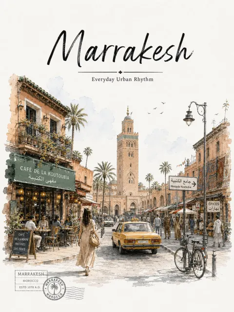 Marrakesh Watercolor Travel Journal