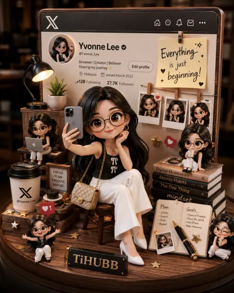 Chibi Girl Selfie Diorama