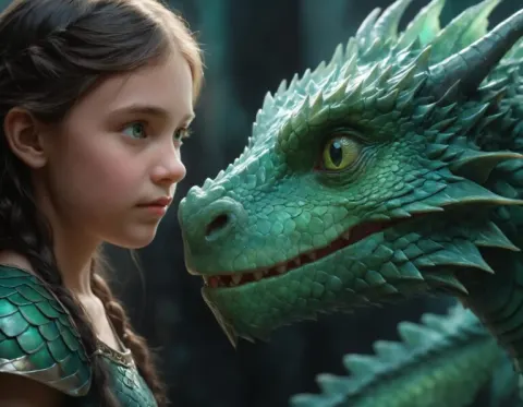 Intimate Moment with Green Dragon