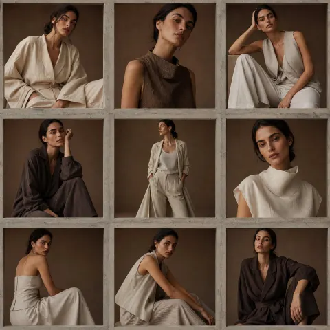 Minimalist Concrete Fashion Grid Portrait