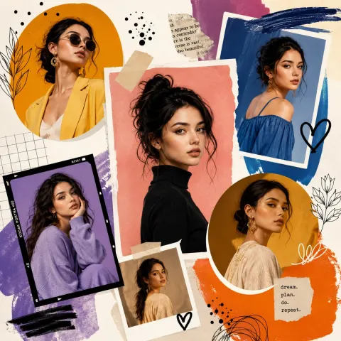 Editorial Fashion Scrapbook Collage