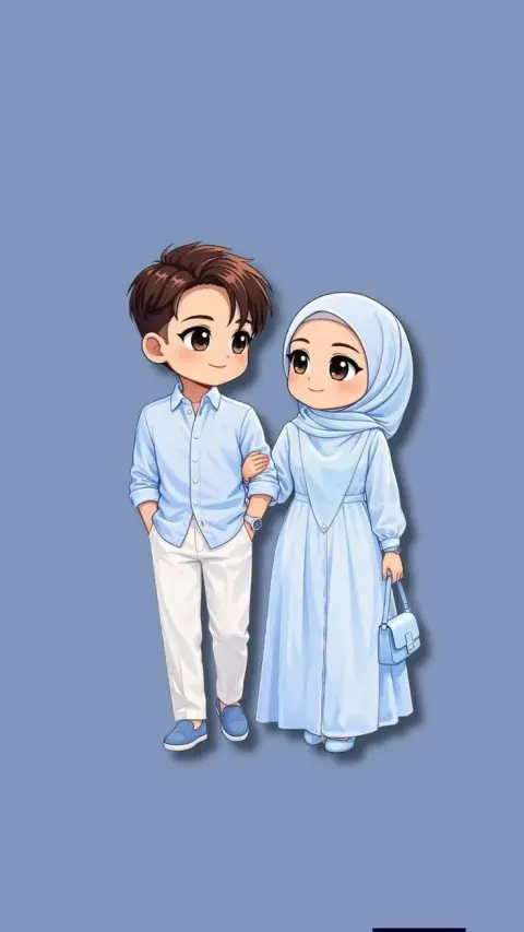 Kawaii Muslim Couple Chibi Art