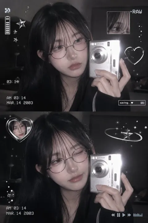 Y2K Korean Girl Mirror Selfie