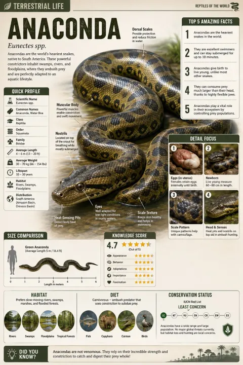 Water Anaconda Science Infographic