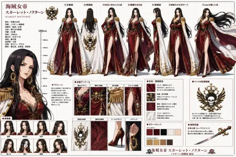 Pirate Empress Character Design Sheet
