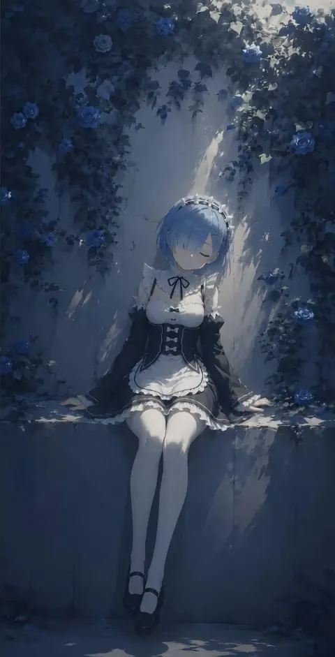 Melancholic Silver Haired Anime Girl