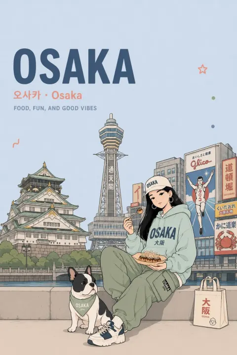 Anime Girl City Travel Poster
