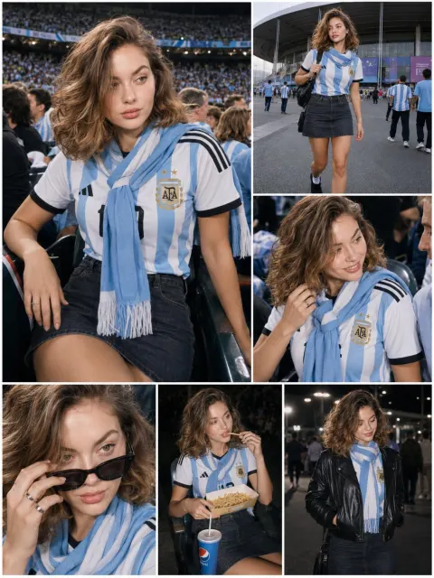 Argentine Female Fan Matchday Collage