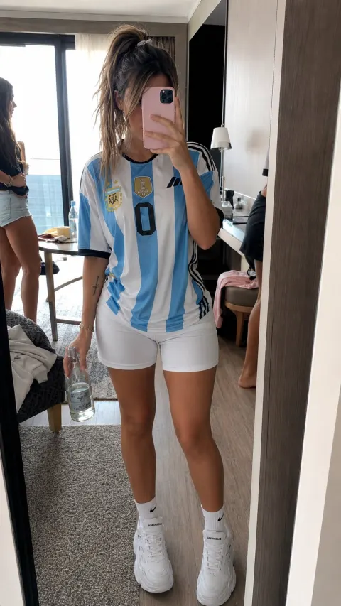 Argentina Jersey Girl Mirror Selfie