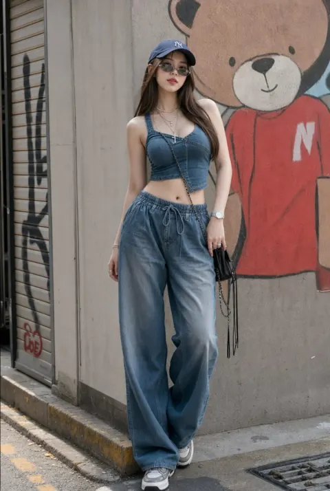 Denim Street Fashion Portrait
