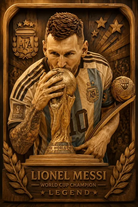 Luxury Wooden Athlete Poster Art
