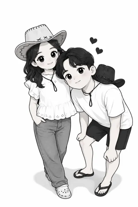 Cute Minimalist Line Art Illustration