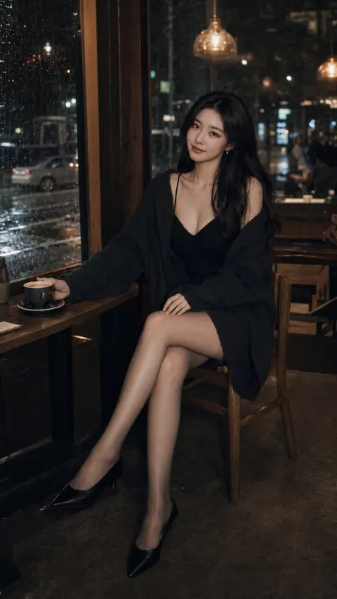 Rainy Night Cafe CCD Portrait