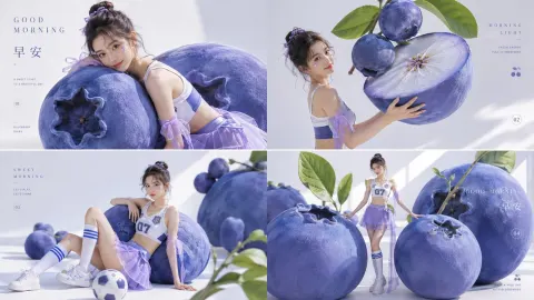 Blueberry Sweetheart Morning Collage