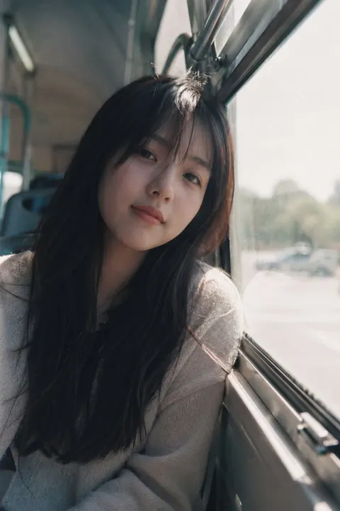 Japanese Film Portrait on Bus