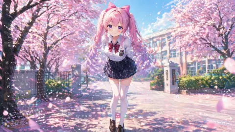 Cherry Blossom Anime Girl