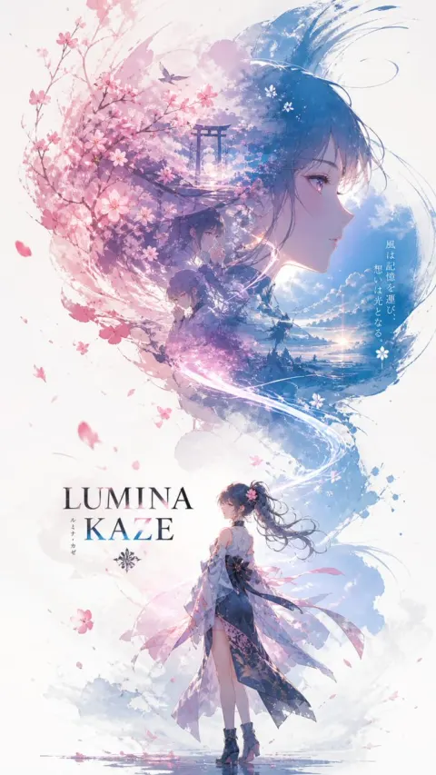 Cherry Blossom Anime Girl Poster