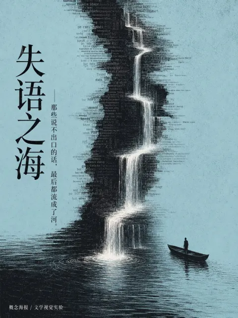 Chinese Literary Text Landscape Poster