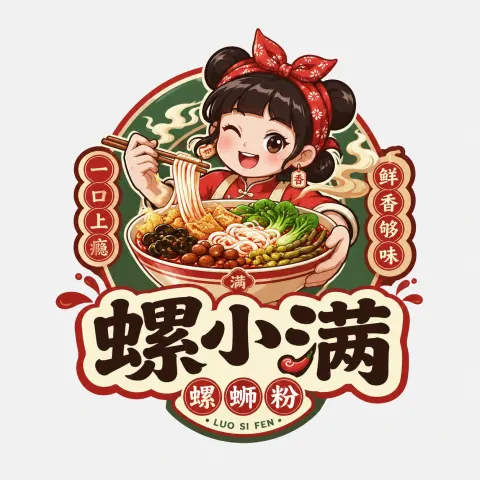 Chinese Food Mascot Badge Design