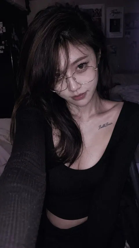 Late-Night Bedroom Flash Selfie