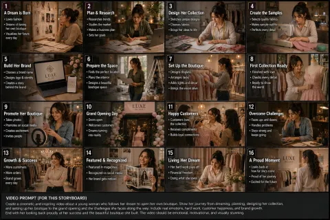 Fashion Boutique Journey Storyboard