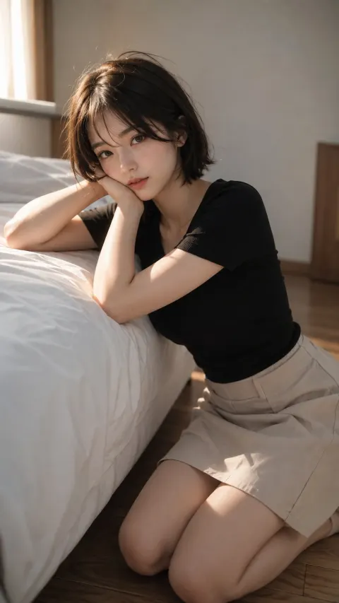 Cinematic Japanese Bedroom Portrait