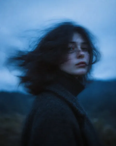 Blue Hour Melancholy Portrait
