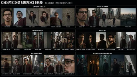 Cinematic Shot Types Reference Board