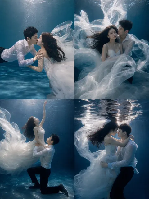 Cinematic Underwater Wedding Photography
