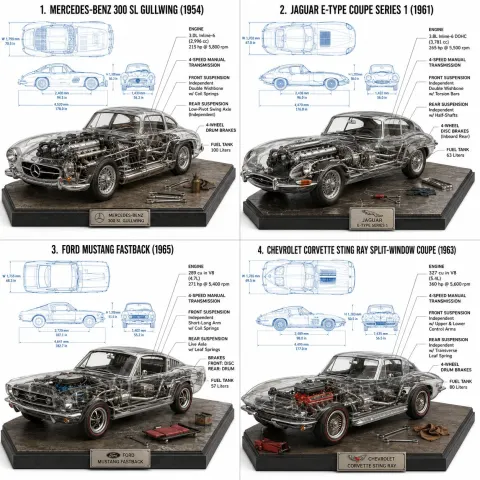 Classic Cars X-Ray Deconstruction