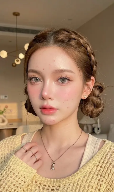 Natural Beauty with Flawed Skin Portrait