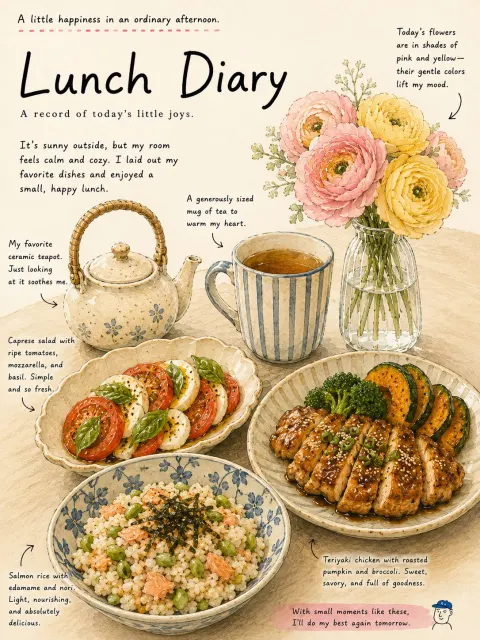 Lunch Diary Watercolor Art