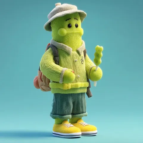 Cute Felt Knit 3D Character
