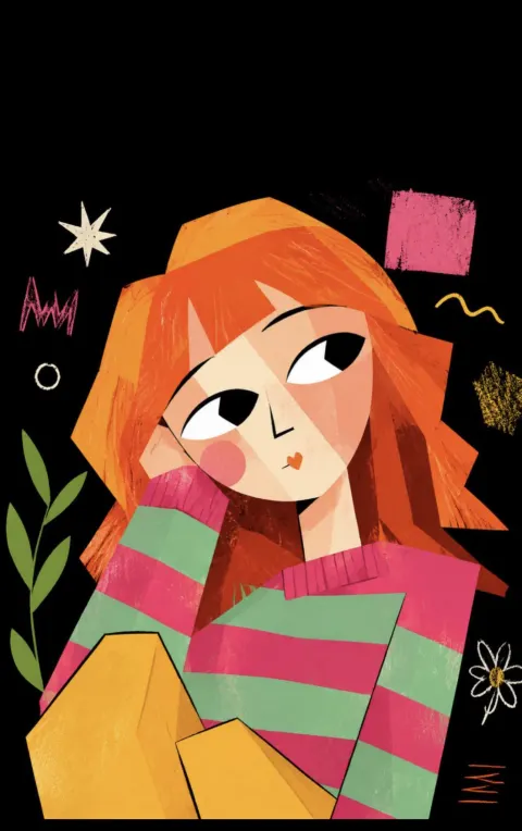 Cute Cubist Minimal Portrait